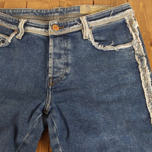 Diesel Skinny Cropped Raw Hem Jeans SZ 28 - Picture 14 of 16